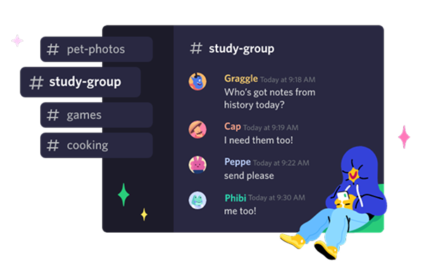 Imagem do Discord com pessoas se comunicando no chat